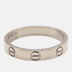 Pre Owned Cartier Love 18K White Gold Band Ring EU 53