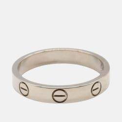 Pre Owned Cartier Love 18K White Gold Band Ring EU 53