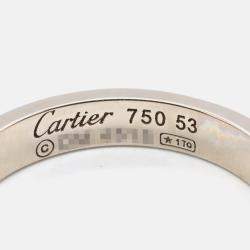 Pre Owned Cartier Love 18K White Gold Band Ring EU 53