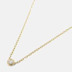 Pre Owned Cartier D'amour 18K Yellow Gold and Diamond Pendant Necklace