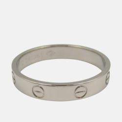 Pre Owned Cartier Love 18K White Gold Band Ring EU 61