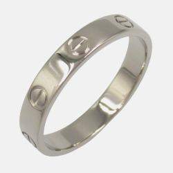 Pre Owned Cartier Love 18K White Gold Band Ring EU 61