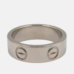 Pre Owned Cartier Love 18K White Gold Band Ring EU 48