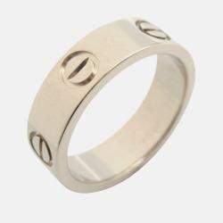 Pre Owned Cartier Love 18K White Gold Band Ring EU 51