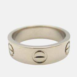 Pre Owned Cartier Love 18K White Gold Band Ring EU 51