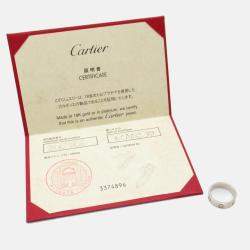Pre Owned Cartier Love 18K White Gold Band Ring EU 51