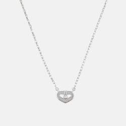 Pre Owned Cartier Heart C 18K White Gold Diamond Necklace