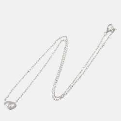 Pre Owned Cartier Heart C 18K White Gold Diamond Necklace