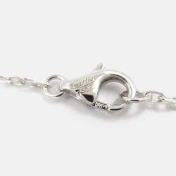 Pre Owned Cartier Heart C 18K White Gold Diamond Necklace