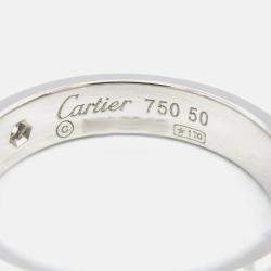 Pre Owned Cartier Love 18K White Gold and Diamond Band Ring EU 50