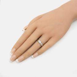 Pre Owned Cartier Love 18K White Gold and Diamond Band Ring EU 50