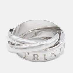 Pre Owned Cartier Trinity 18K White Gold Band Ring EU 50