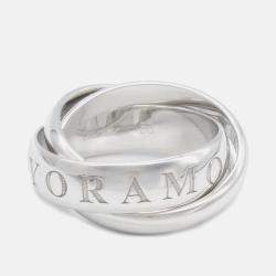 Pre Owned Cartier Trinity 18K White Gold Band Ring EU 50