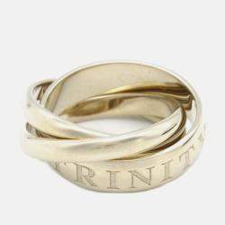 Pre Owned Cartier Trinity 18K White Gold Band Ring EU 49