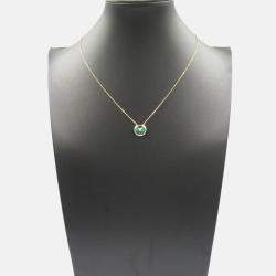 Pre Owned Cartier Amulette De Cartier 18K Rose Gold, Diamond, Malachite Pendant Necklace