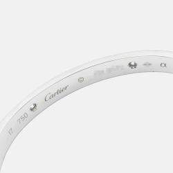 Pre Owned Cartier Love 18K White Gold, Diamond Bangle Bracelet