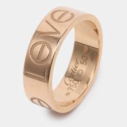 Pre Owned Cartier Love 18k Rose Gold Wedding Band Ring Size 50
