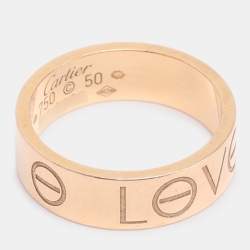 Pre Owned Cartier Love 18k Rose Gold Wedding Band Ring Size 50
