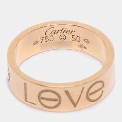 Pre Owned Cartier Love 18k Rose Gold Wedding Band Ring Size 50