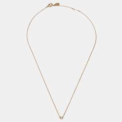 Pre Owned Cartier D'amour Diamond 18k Yellow Gold Mini Model Necklace