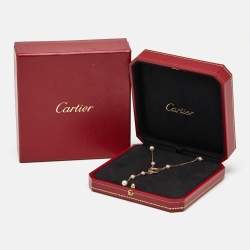 Pre Owned Cartier Trinity de Cartier Cultured Pearl 18K Three Tone Gold Necklace