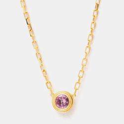 Pre Owned Cartier D'amour 18K Rose Gold and Sapphire Pendant Necklace