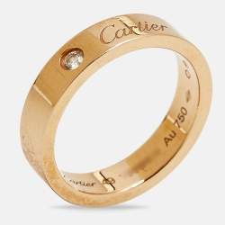 Pre Owned Cartier C De Cartier Diamond 18k Rose Gold Wedding Band Ring Size 49