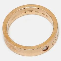 Pre Owned Cartier C De Cartier Diamond 18k Rose Gold Wedding Band Ring Size 49