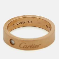 Pre Owned Cartier C De Cartier Diamond 18k Rose Gold Wedding Band Ring Size 49
