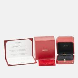 Pre Owned Cartier C De Cartier Diamond 18k Rose Gold Wedding Band Ring Size 49