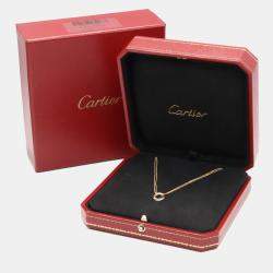 Pre Owned Cartier Trinity 18K Yellow, Rose, White Gold Necklace