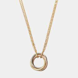 Pre Owned Cartier Trinity 18K Yellow, Rose, White Gold Necklace