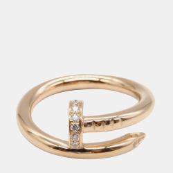 Pre Owned Cartier Juste Un Clou Diamond 18K Rose Gold Ring EU 53