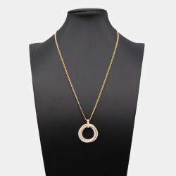 Pre Owned Cartier Trinity De Cartier Large 18K Yellow, White and Rose Gold Diamonds Necklace