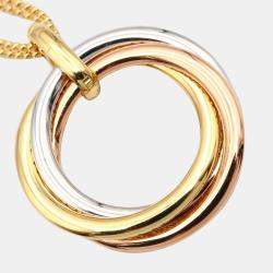 Pre Owned Cartier Trinity De Cartier Large 18K Yellow, White and Rose Gold Diamonds Necklace
