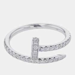 Pre Owned Cartier Juste Un Clou 18K White Gold and Diamond Ring EU 47