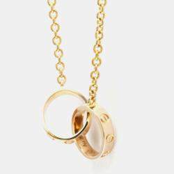 Pre Owned Cartier Love Interlocking 18K Rose Gold Necklace