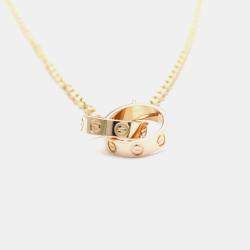 Pre Owned Cartier Love Interlocking 18K Rose Gold Necklace