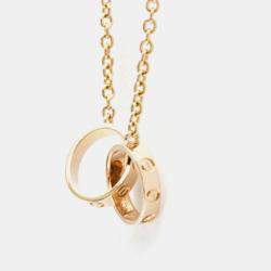 Pre Owned Cartier Love Interlocking 18K Rose Gold Necklace