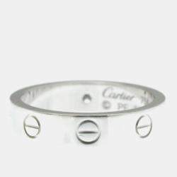 Pre Owned Cartier Love 18K White Gold Diamond Ring EU 50