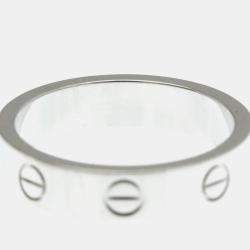 Pre Owned Cartier Love 18K White Gold Diamond Ring EU 50