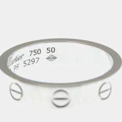 Pre Owned Cartier Love 18K White Gold Diamond Ring EU 50