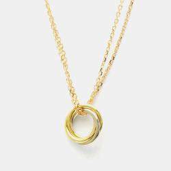 Pre Owned Cartier Sweet Trinity 18K Yellow, Rose, White Gold Necklace