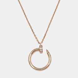 مملوكة مسبقًا Cartier Juste Un Clou Diamond 18k Rose Gold Necklace