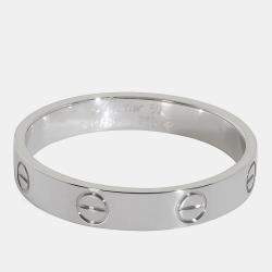 Pre Owned Cartier Love 18K White Gold Ring EU 60
