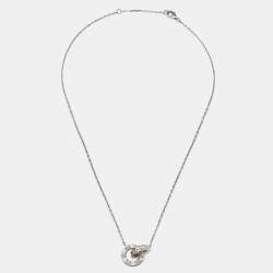 Pre Owned Cartier Love Diamonds 18k White Gold Necklace