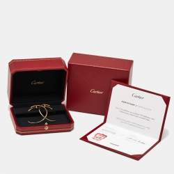 Pre Owned Cartier Diamond Juste Un Clou Diamonds 18k Rose Gold Hoop Earrings