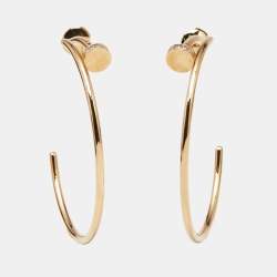 Pre Owned Cartier Diamond Juste Un Clou Diamonds 18k Rose Gold Hoop Earrings