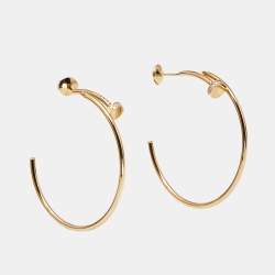 Pre Owned Cartier Diamond Juste Un Clou Diamonds 18k Rose Gold Hoop Earrings