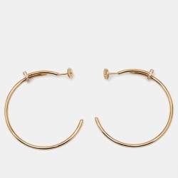 Pre Owned Cartier Diamond Juste Un Clou Diamonds 18k Rose Gold Hoop Earrings
